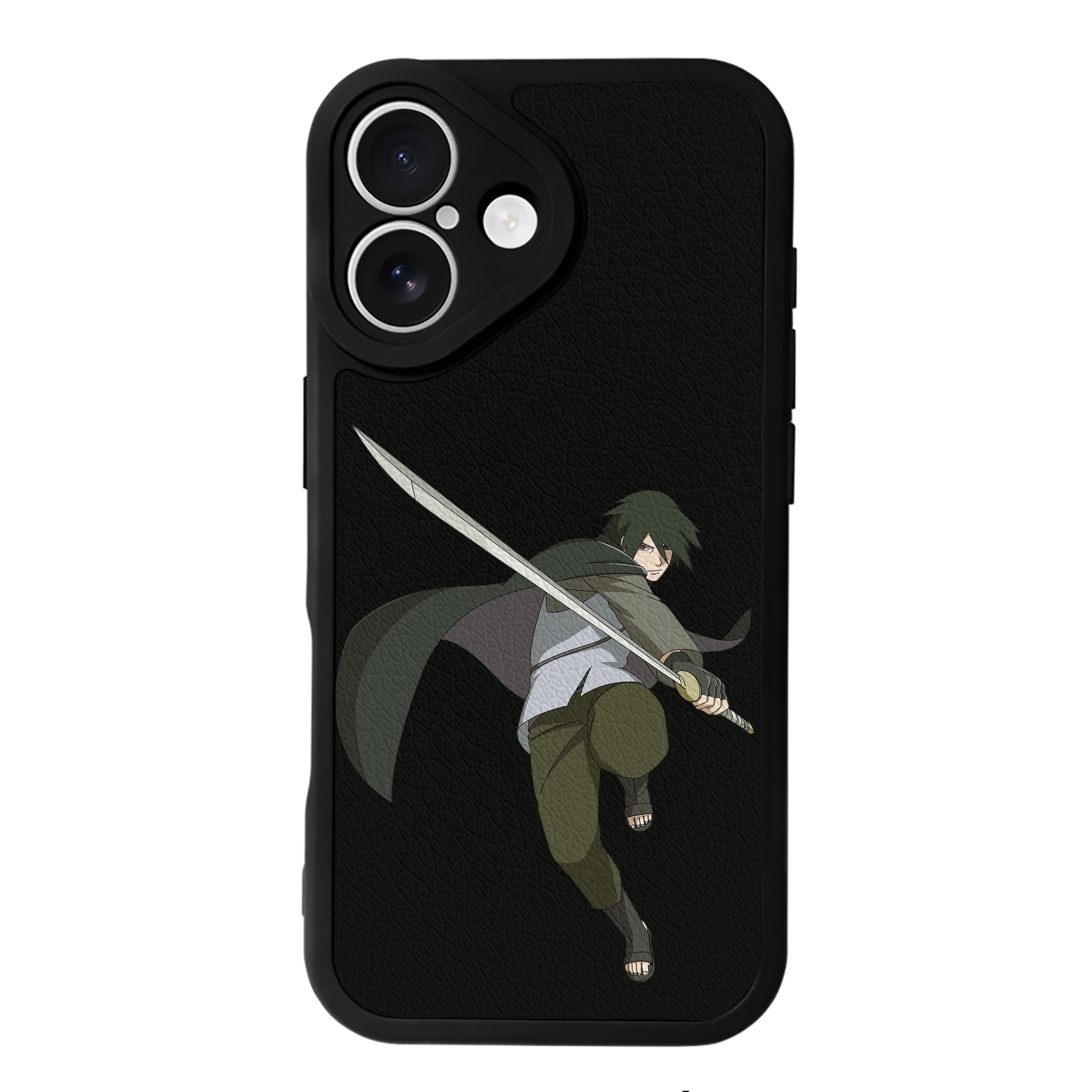 （画像用） NARUTO -ナルト- うちは サスケ Uchiha Sasuke 【iPhone 16シリーズ対応】シリコンスマホケース（レザー調） 材質：シリコン